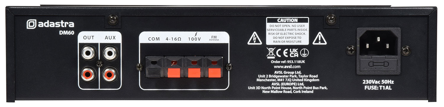 Adastra DM60 Digital 100V Mixer-Amp 60W - view 6