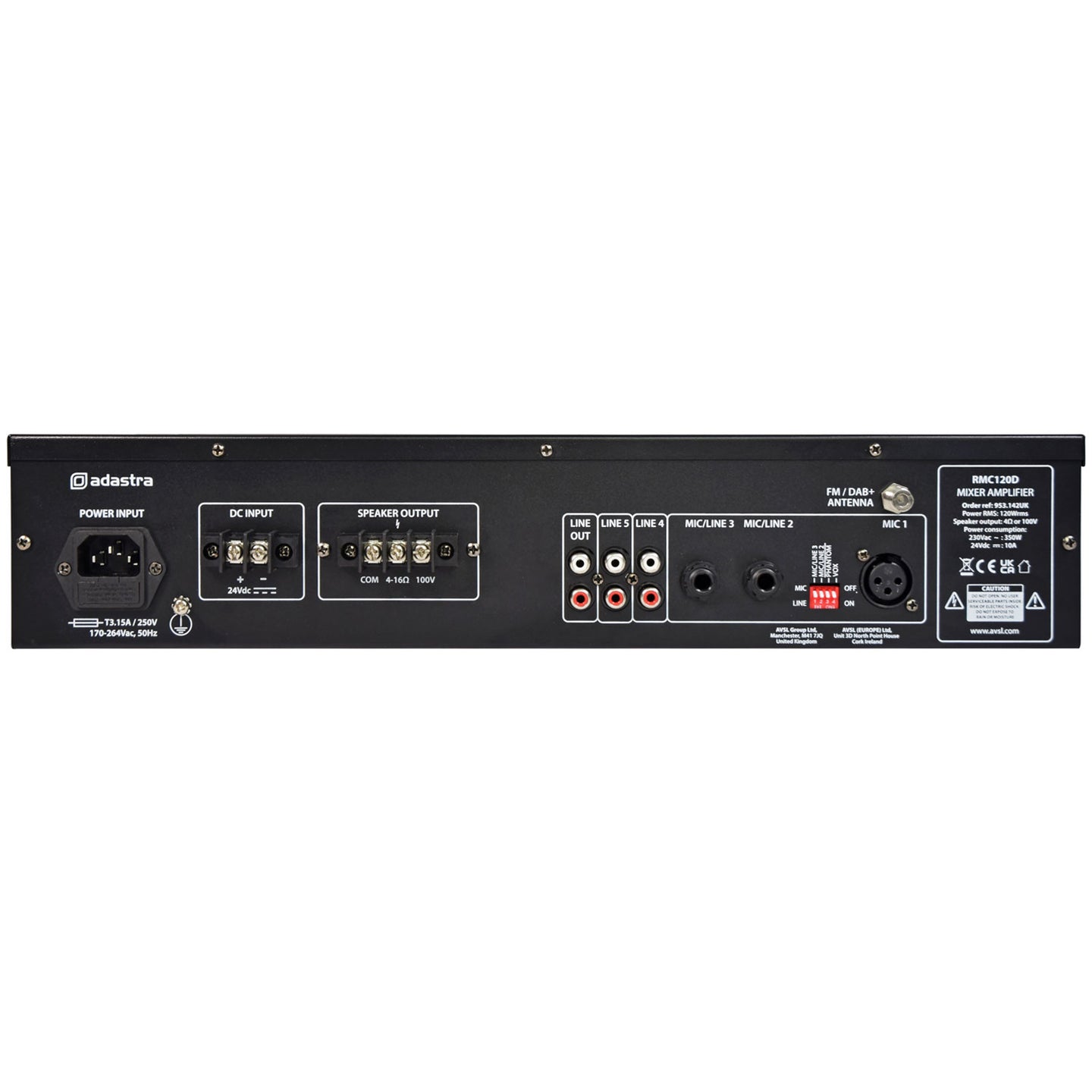 Adastra RMC120D Mixer-amp 120W + CD/BT/USB/SD/DAB/FM - view 2