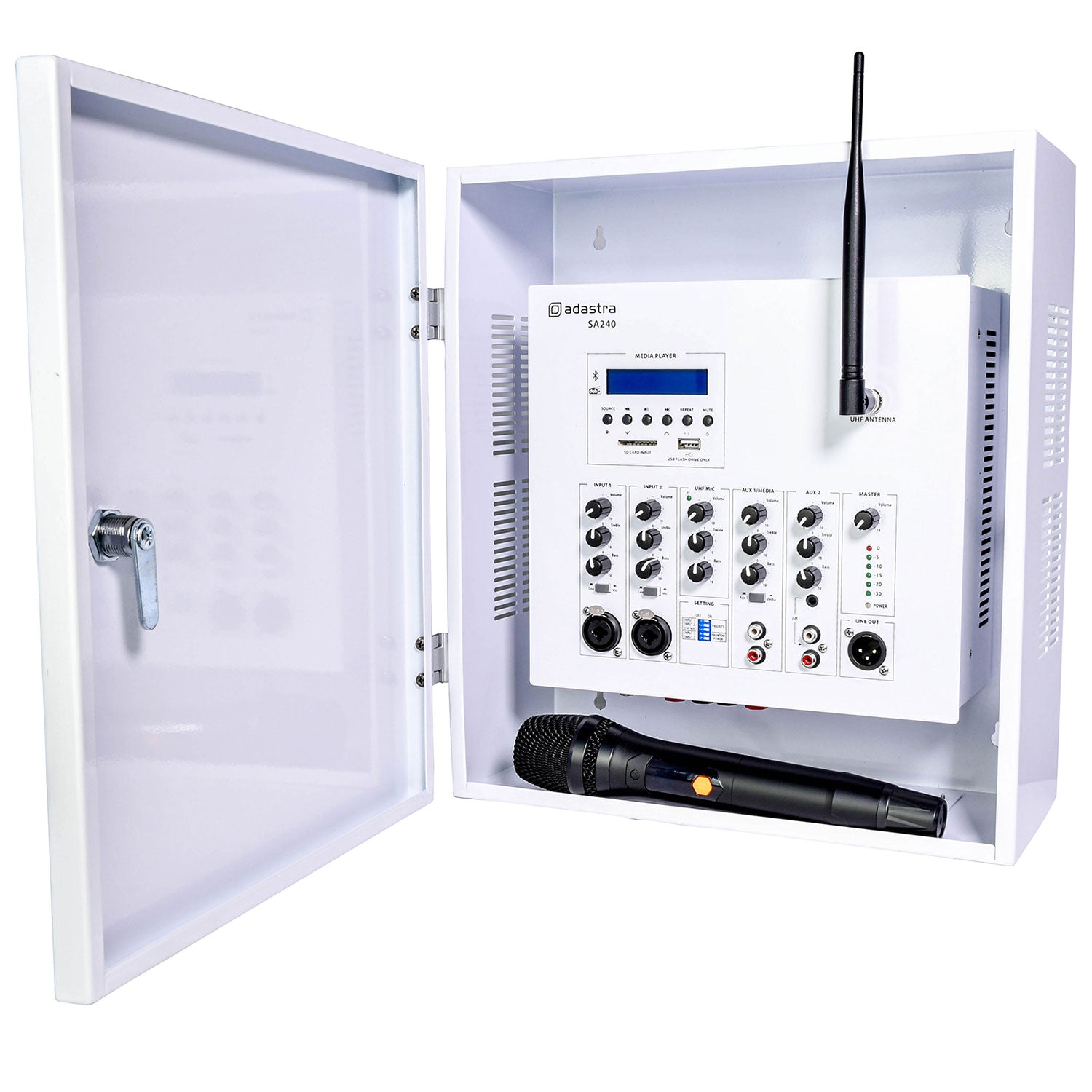 Adastra SA240 Secure Wall Amplifier 100V + UHF Mic