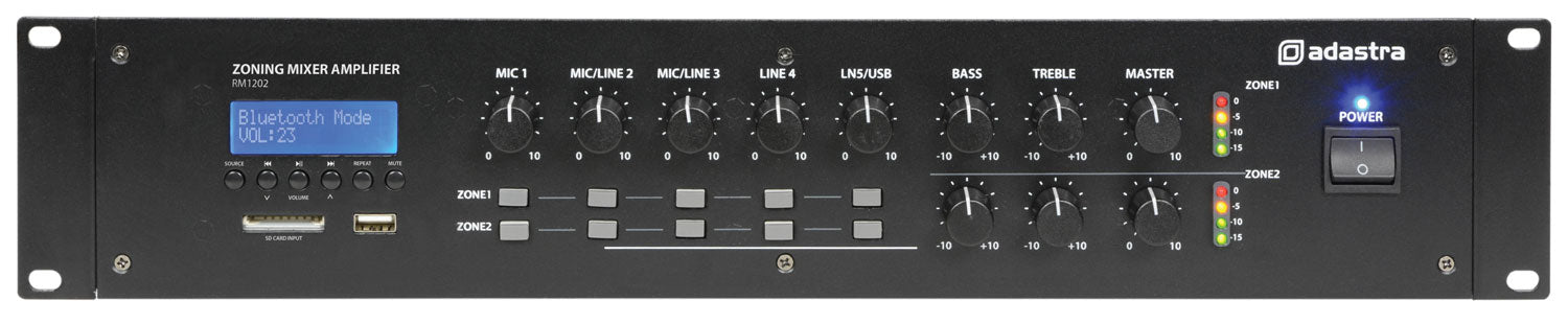 Adastra RM1202 Mixer-amp 2 x 120W + USB/SD/FM/BT