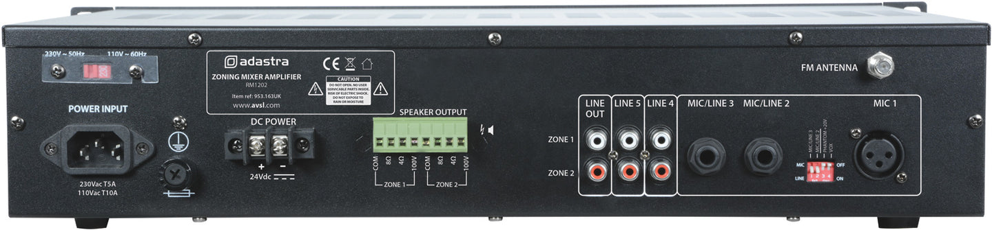 Adastra RM1202 Mixer-amp 2 x 120W + USB/SD/FM/BT - view 3