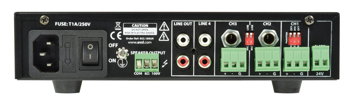 Adastra UA90 Compact 5ch 100V MixerAmp - view 2