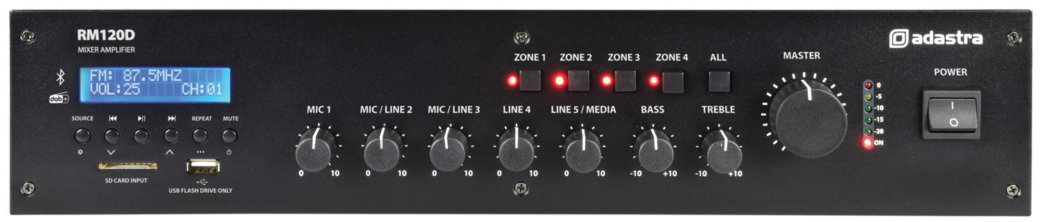 Adastra RM120D Mixer-amp 100V BT/DAB+