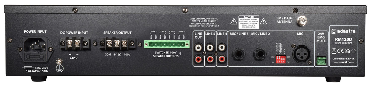 Adastra RM120D Mixer-amp 100V BT/DAB+ - view 3