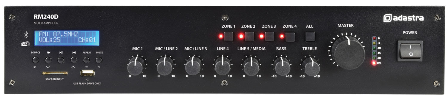 Adastra RM240D Mixer-amp 100V BT/DAB+