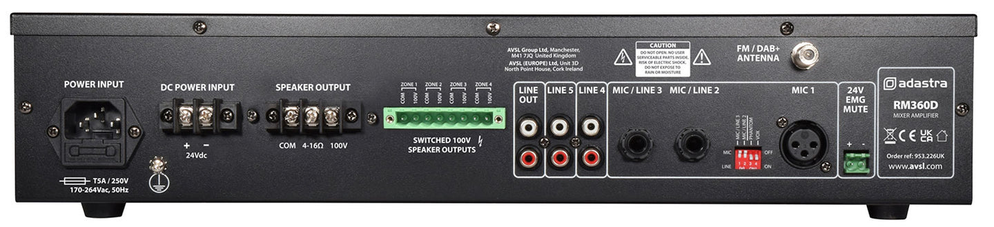 Adastra RM360D Mixer-amp 100V BT/DAB+ - view 3