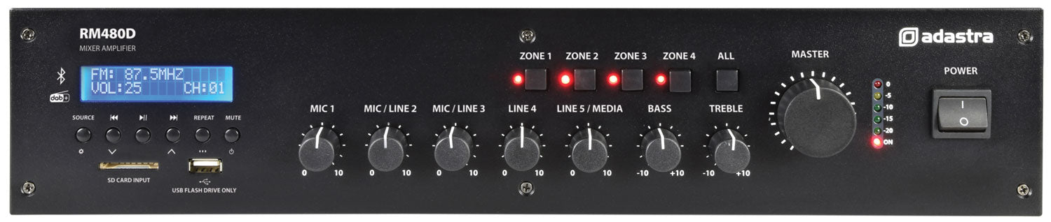 Adastra RM480D Mixer-amp 100V BT/DAB+