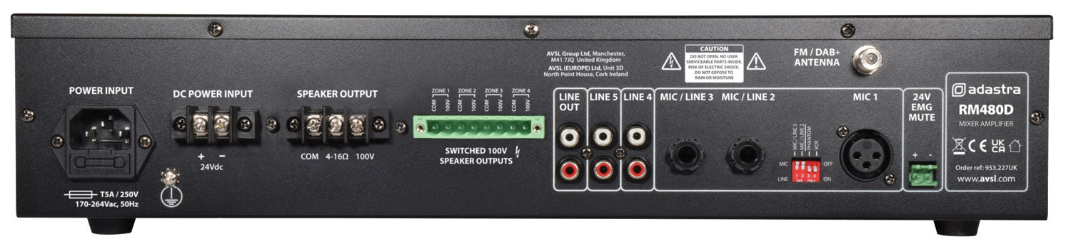 Adastra RM480D Mixer-amp 100V BT/DAB+ - view 3