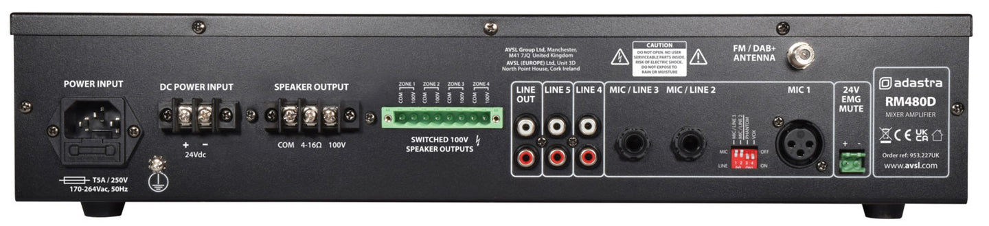 Adastra RM480D Mixer-amp 100V BT/DAB+ - view 3