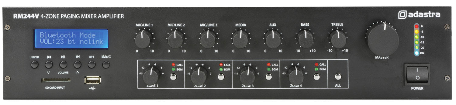 Adastra RM244V Mixer-amp with 4-zone paging
