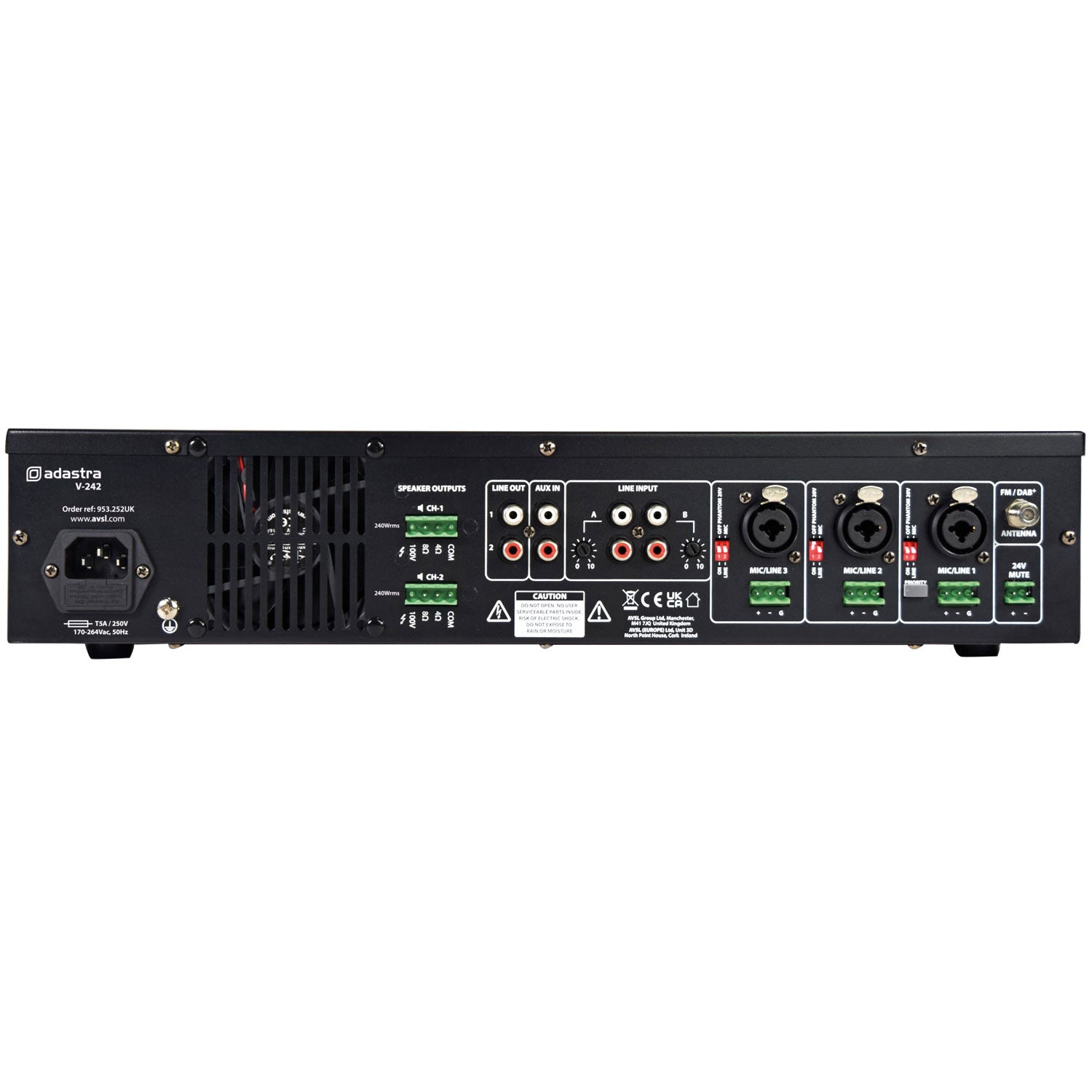 Adastra V-242 Mixer-Amplifier 100V with DAB+/FM/USB/SD/BT - view 3