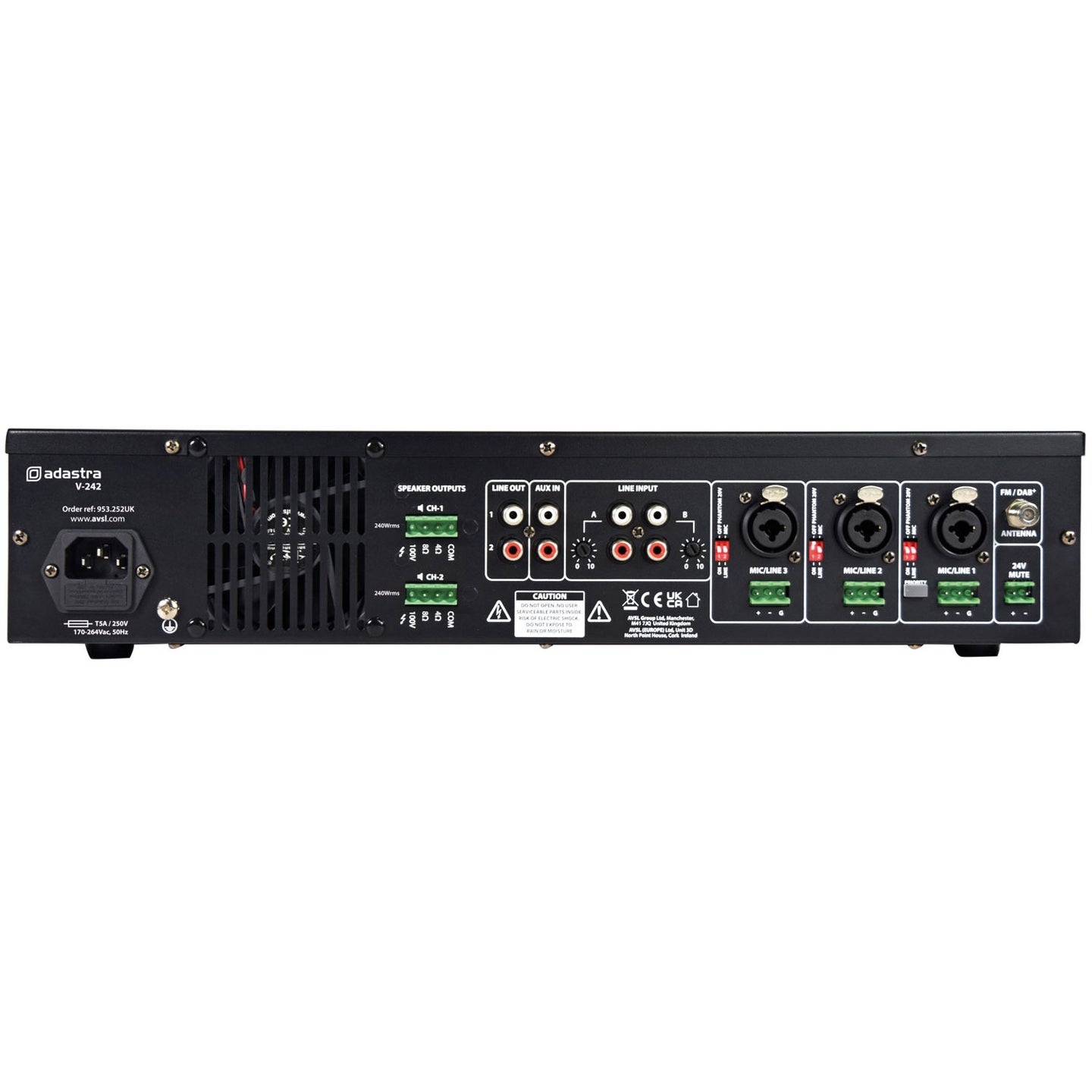 Adastra V-242 Mixer-Amplifier 100V with DAB+/FM/USB/SD/BT - view 3