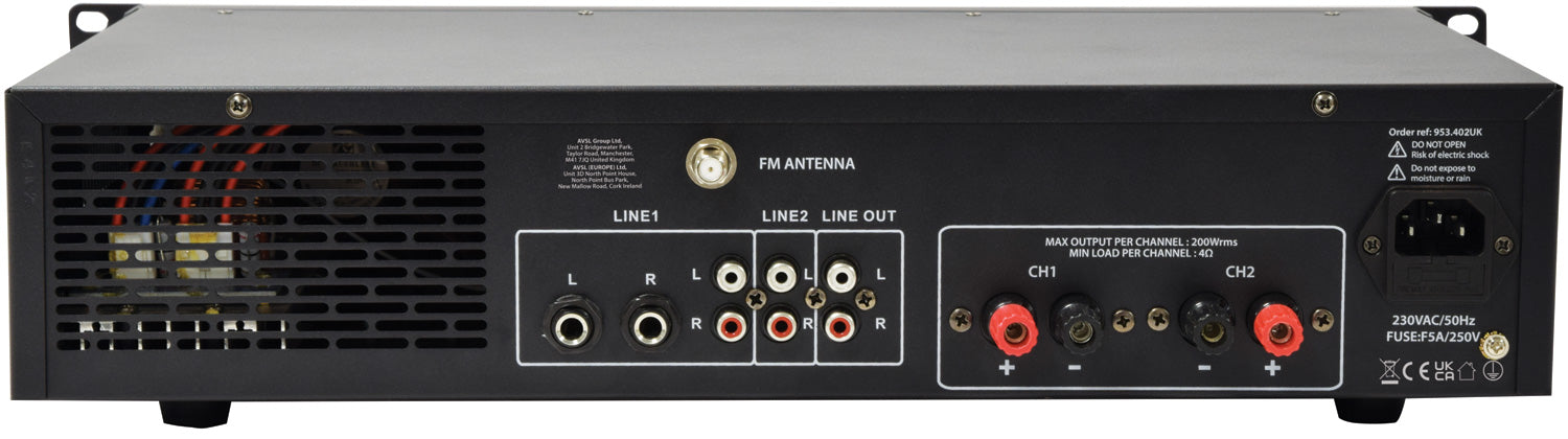 Adastra A2 Stereo PA Amplifier 2 x 200W - view 3