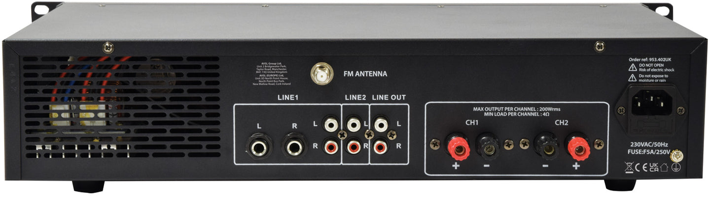 Adastra A2 Stereo PA Amplifier 2 x 200W - view 3
