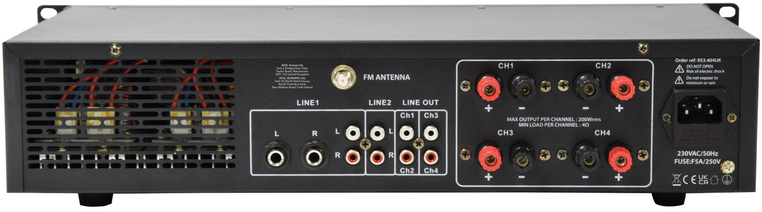 Adastra A4 Dual Stereo Amplifier 4 x 200W - view 2