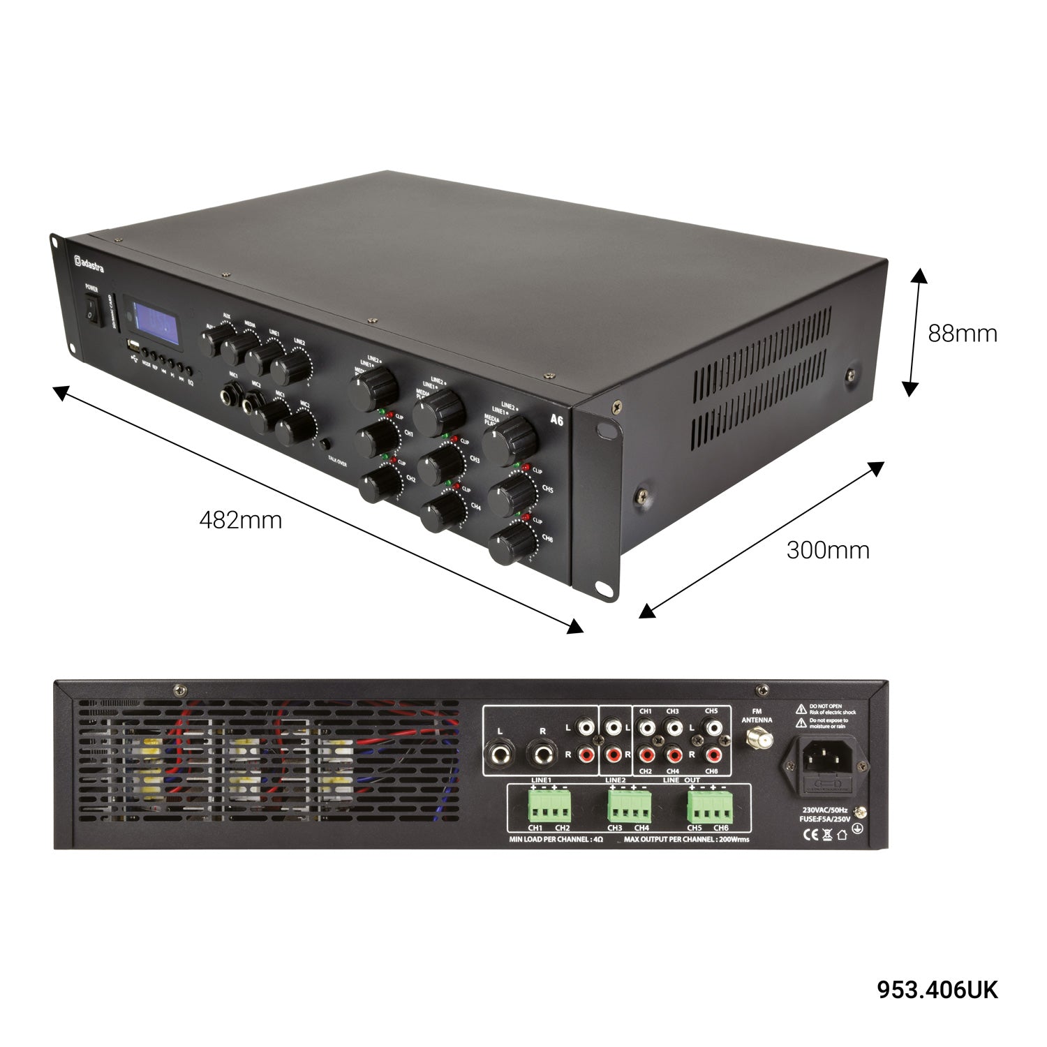 Adastra A6 Tri Stereo Amplfier 6x200W - view 7