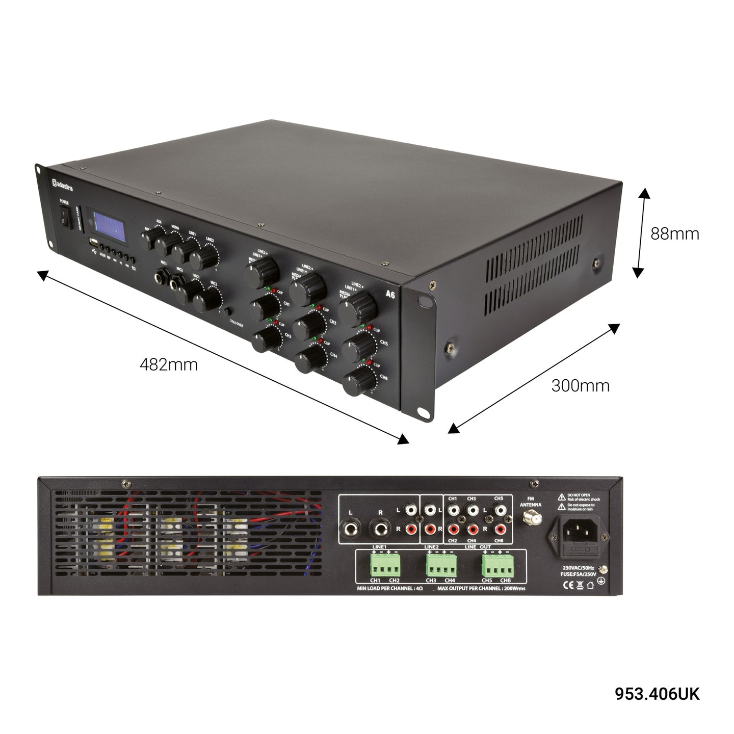 Adastra A6 Tri Stereo Amplfier 6x200W - view 7