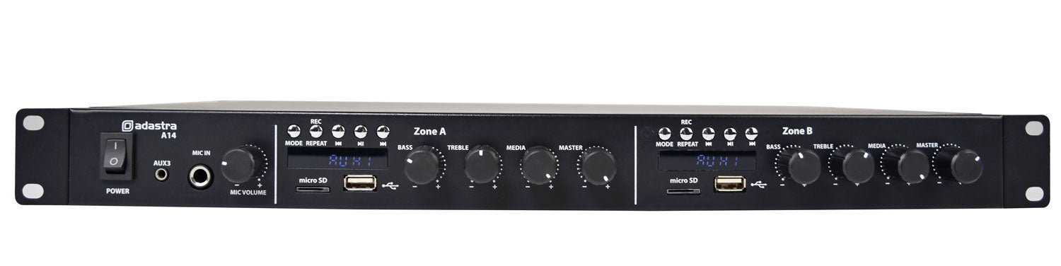 Adastra A14 Dual Stereo Amp 1U 4 x160W