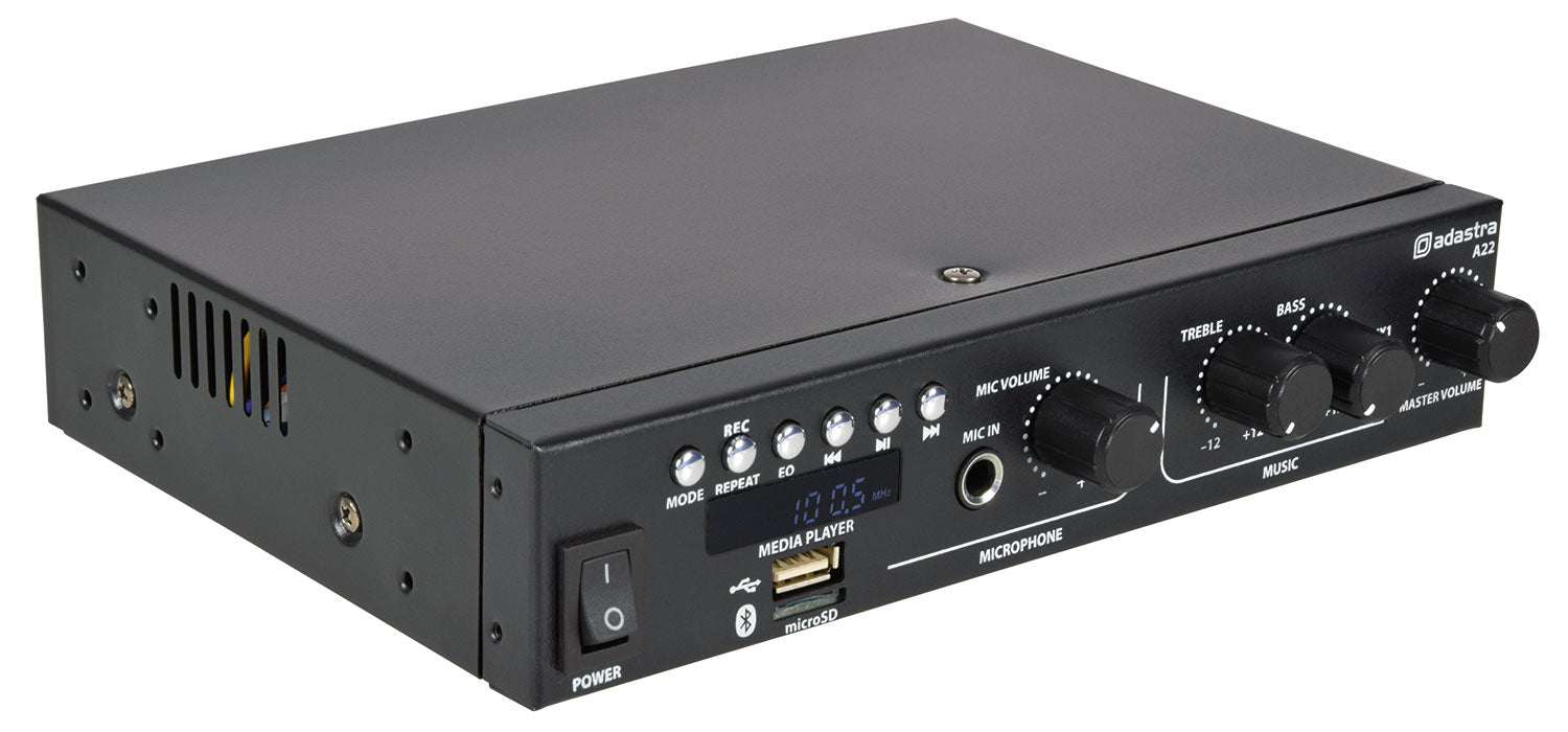 Adastra A22 Compact Stereo PA Amplifier - view 2