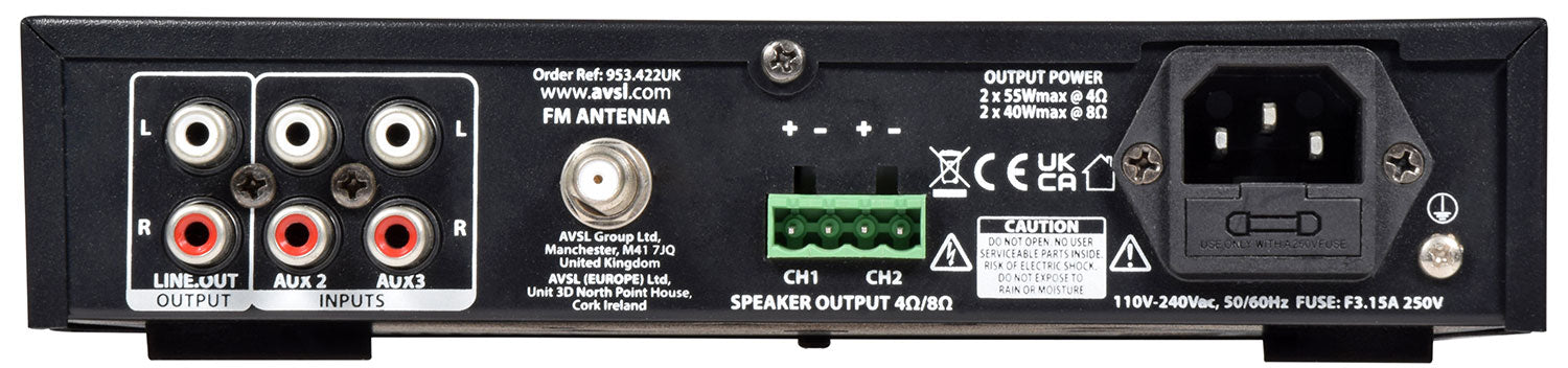 Adastra A22 Compact Stereo PA Amplifier - view 3