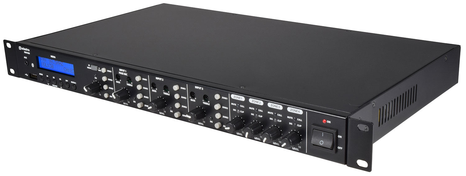 Adastra RM4460 Zoning 100V Mixer-amplifier 4 x 60W - view 2