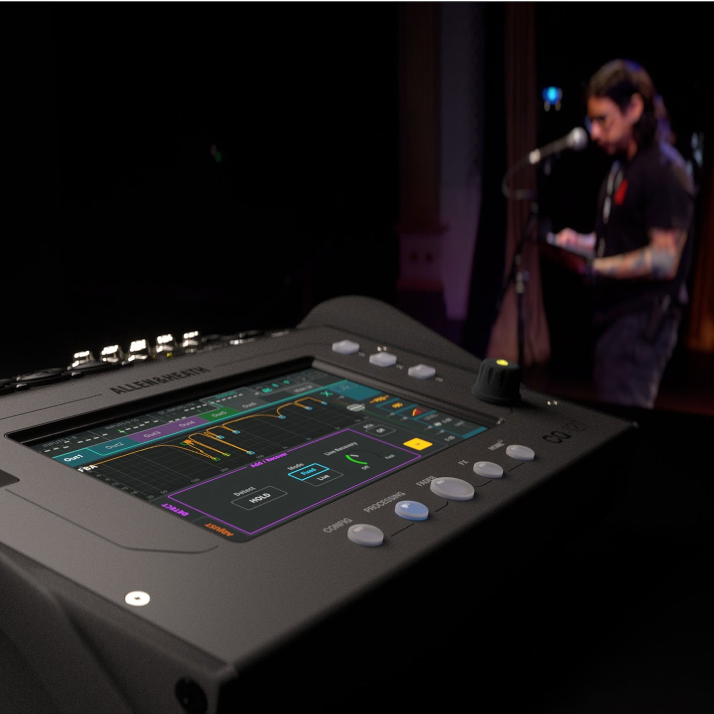 Allen & Heath Small Format Digital Mixing Console CQ12T  - Back Panel and Connections