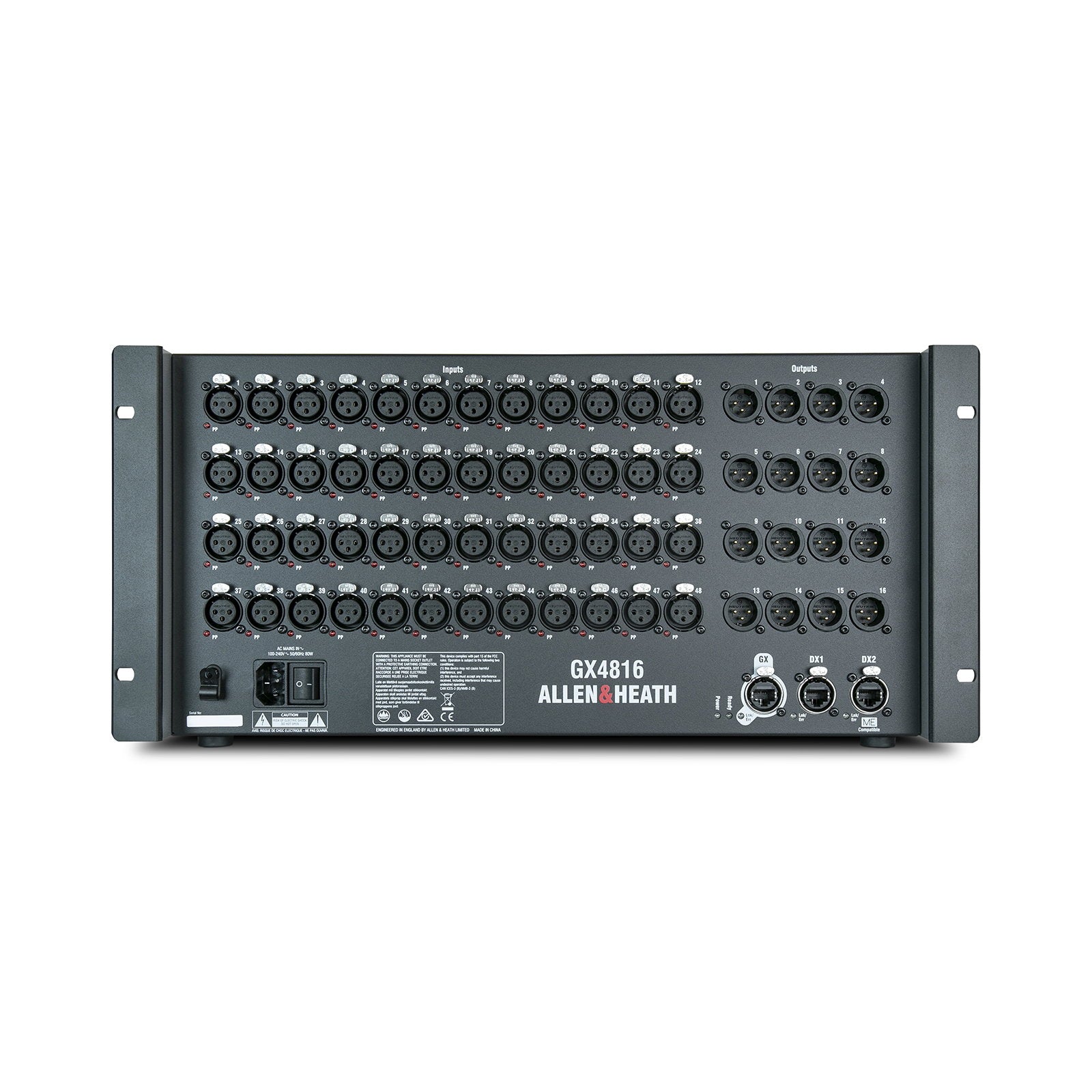 Allen & Heath Expander for SQ and dLive 48 Mic/line Ins 16 Outs 96kHz GX4816 - Back Panel and Connections