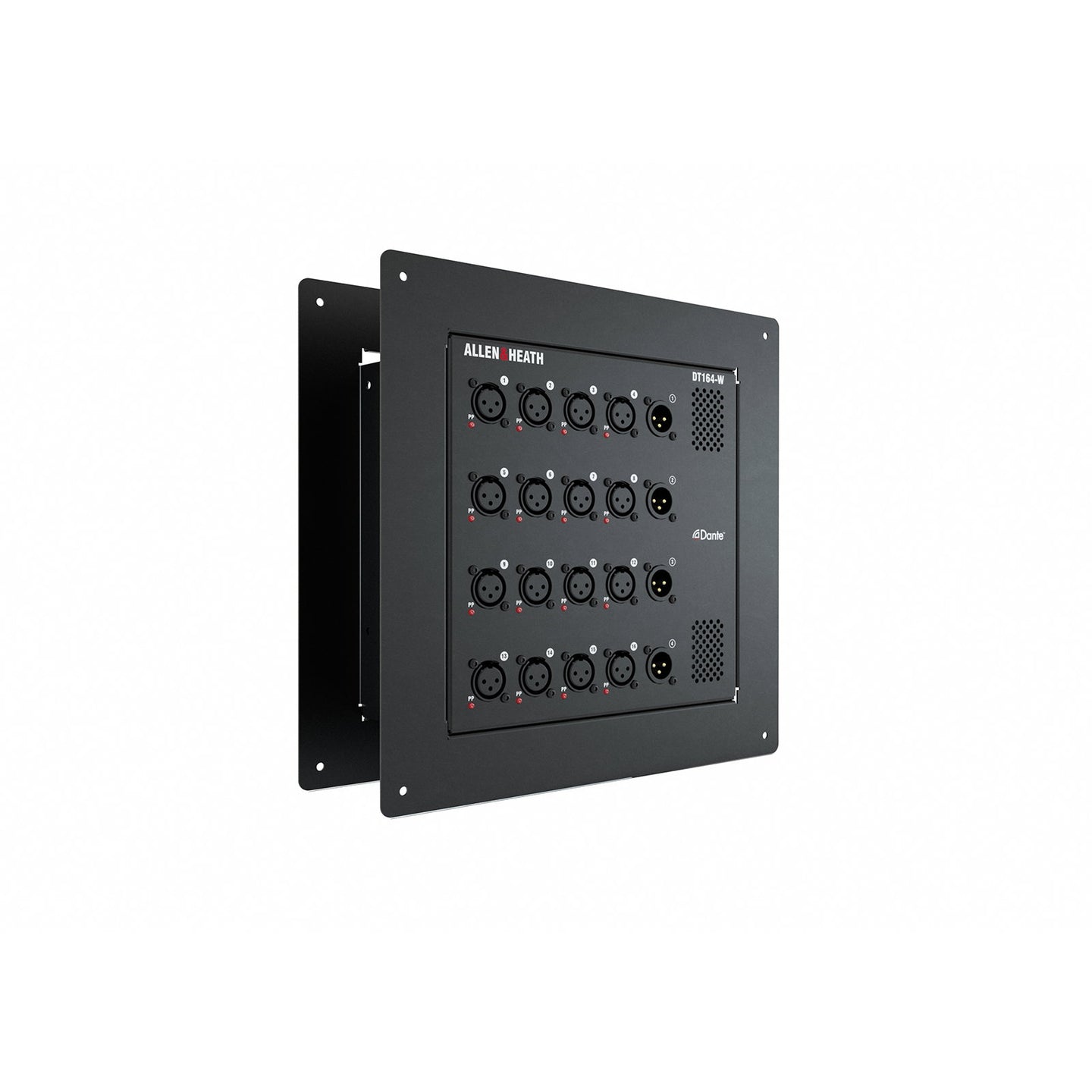 Allen & Heath Wall-mount/Floor Dante I/O Expander 16 Mic/Line 4 XLR Out DT164W - Back Panel and Connections