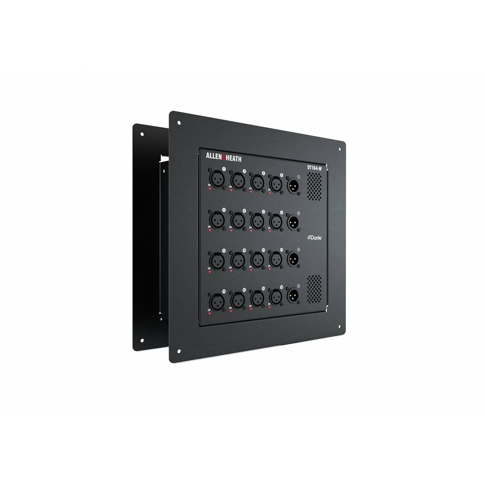 Allen & Heath Wall-mount/Floor Dante I/O Expander 16 Mic/Line 4 XLR Out DT164W - Back Panel and Connections