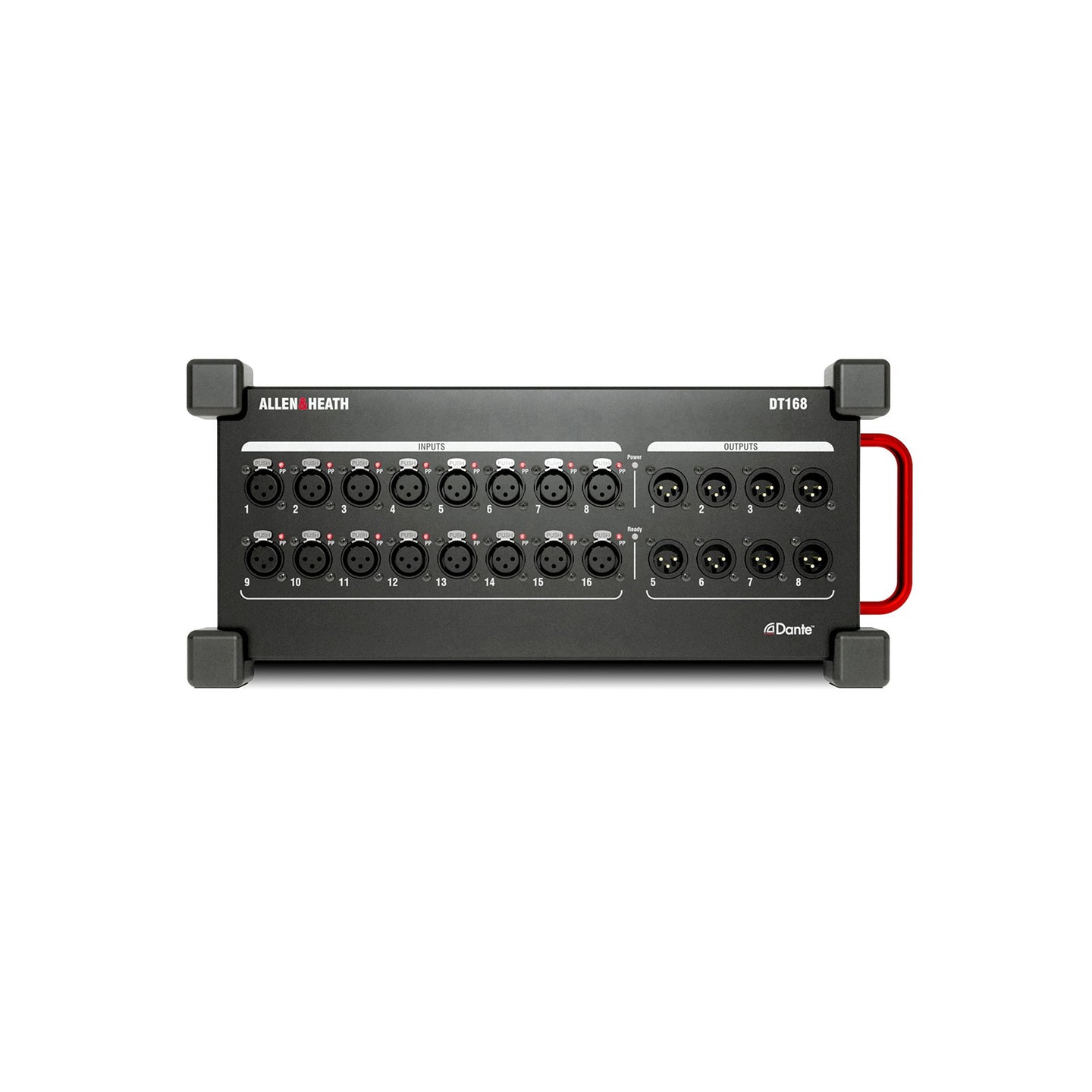 Allen & Heath Portable Dante I/O Expander 16 Mic/Line 8 XLR Out DT168 - Back Panel and Connections