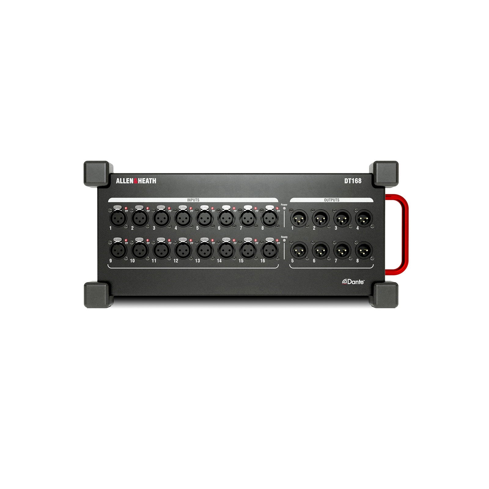Allen & Heath Portable Dante I/O Expander 16 Mic/Line 8 XLR Out DT168 - Back Panel and Connections