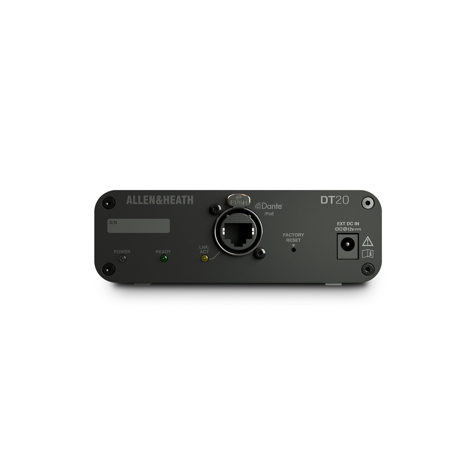 Allen & Heath Dante Input Interface - 2 In (Inc. PSU) DT20 - Back Panel and Connections