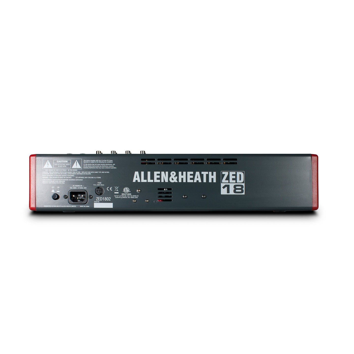 Allen & Heath Compact Stereo Mixer ZED-18  - Back Panel and Connections