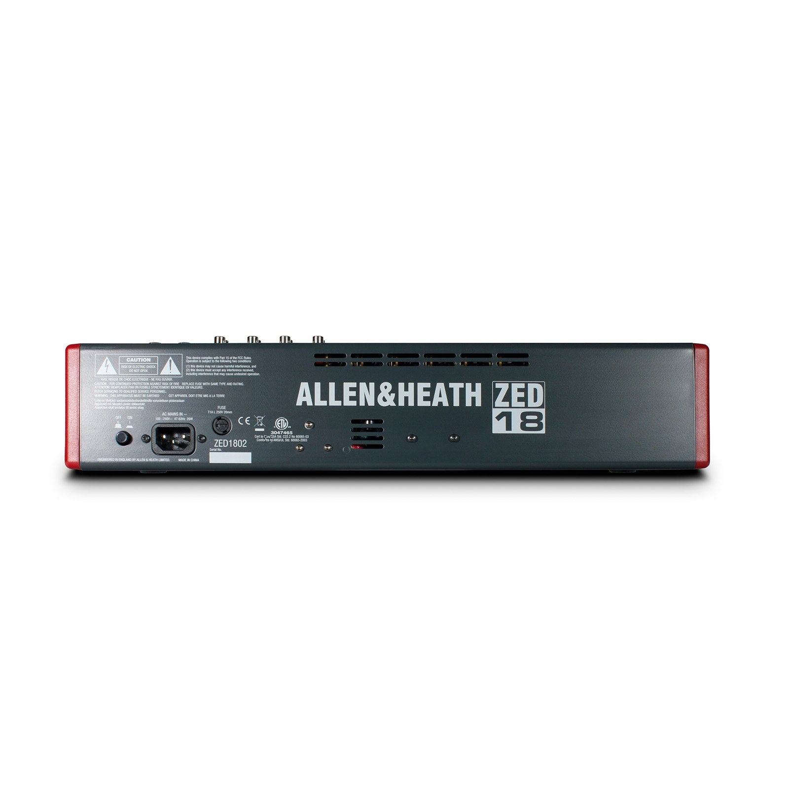Allen & Heath Compact Stereo Mixer ZED-18  - Back Panel and Connections