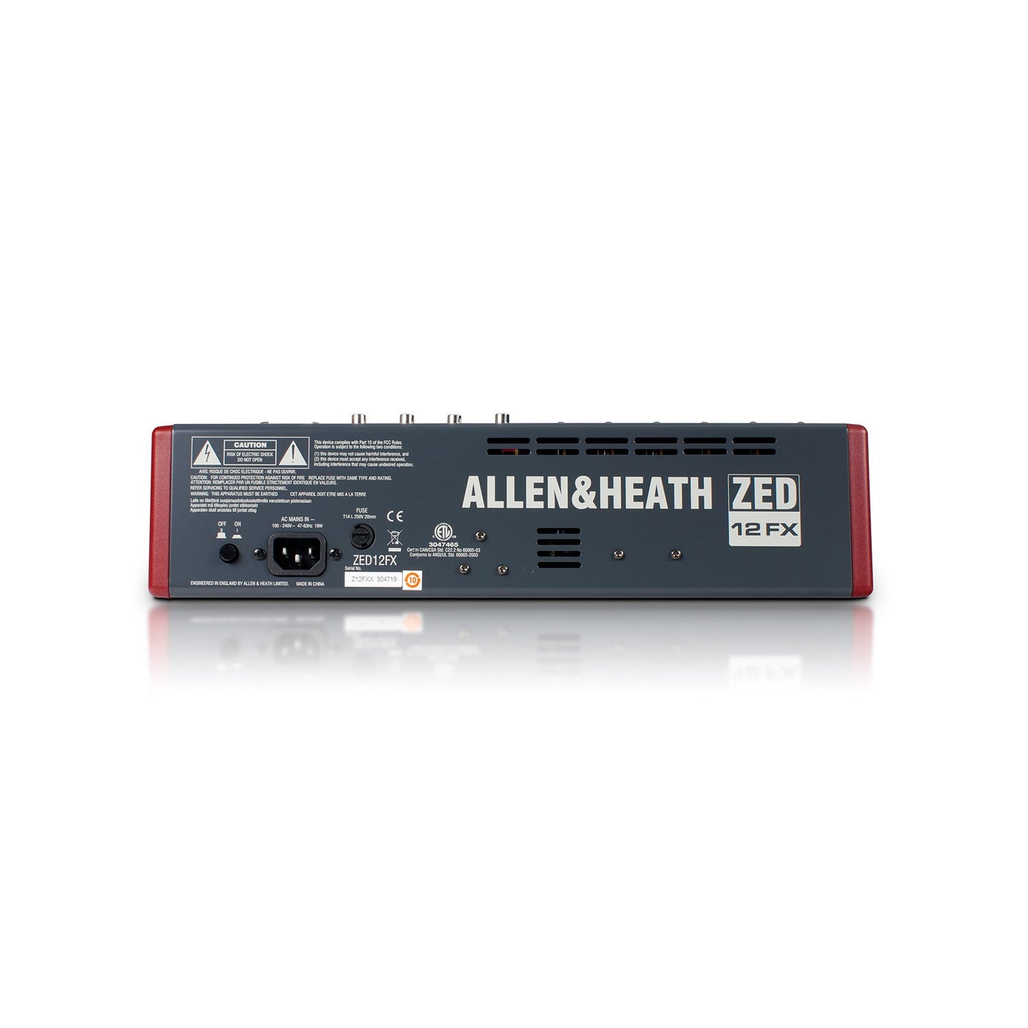 Allen & Heath Compact Stereo Mixer ZED12FX - Back Panel and Connections