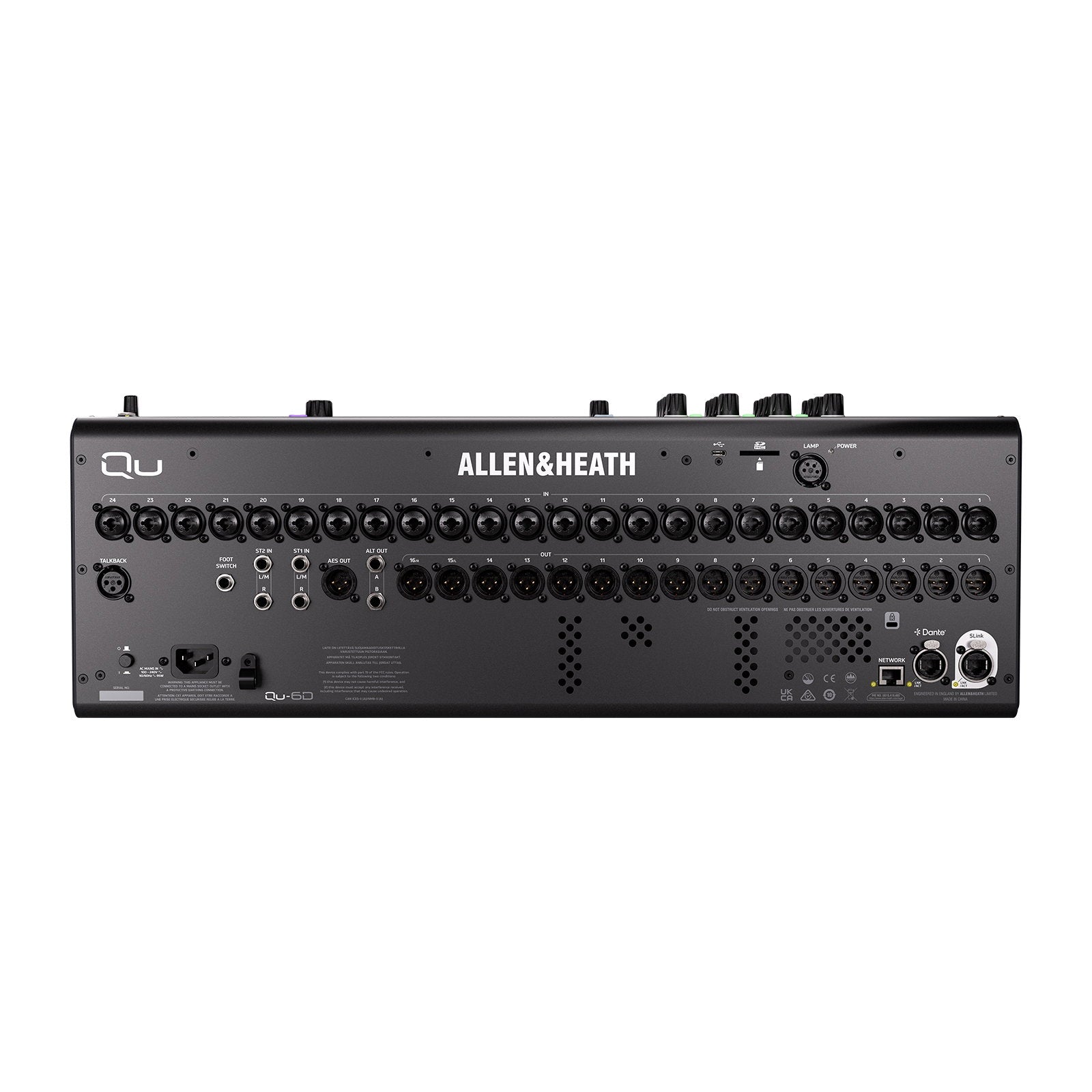 Allen & Heath Digital Mixing Console With 24 Faders and 16x16 Dante Qu-6D - Alternate View 1