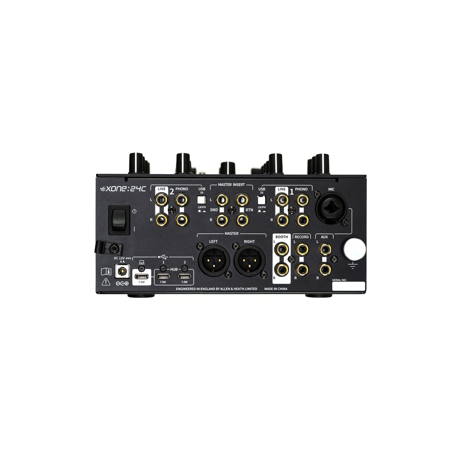 Allen & Heath DJ Mixer Xone:24C - Back Panel and Connections