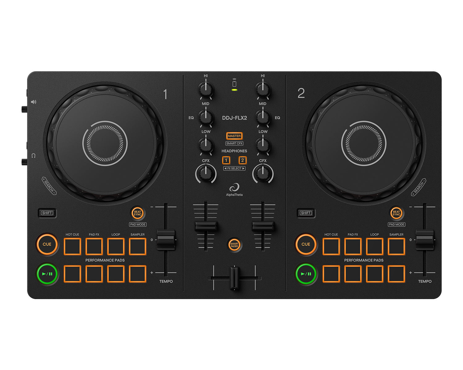 AlphaTheta DDJ-FLX2 2 Channel DJ rekordbox Controller - Main