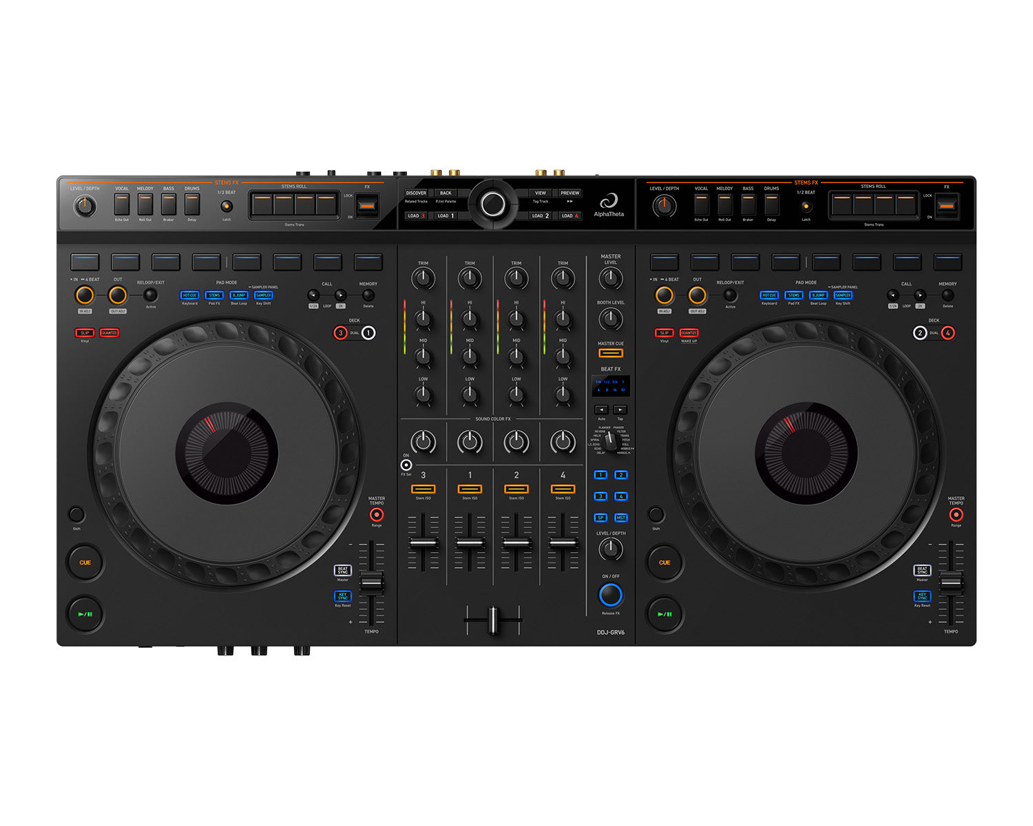 AlphaTheta DDJ-GRV6 4-Channel DJ Controller for rekordbox and Serato DJ Pro - view 6