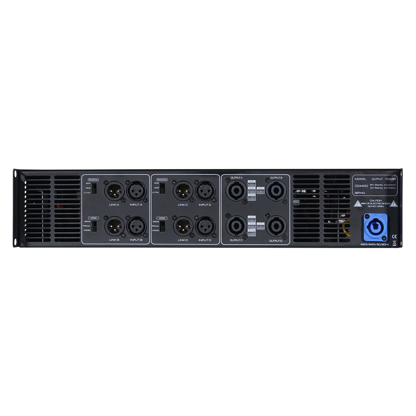 Zenith CD 4400 Power Amplifier - Back Panel and Connections
