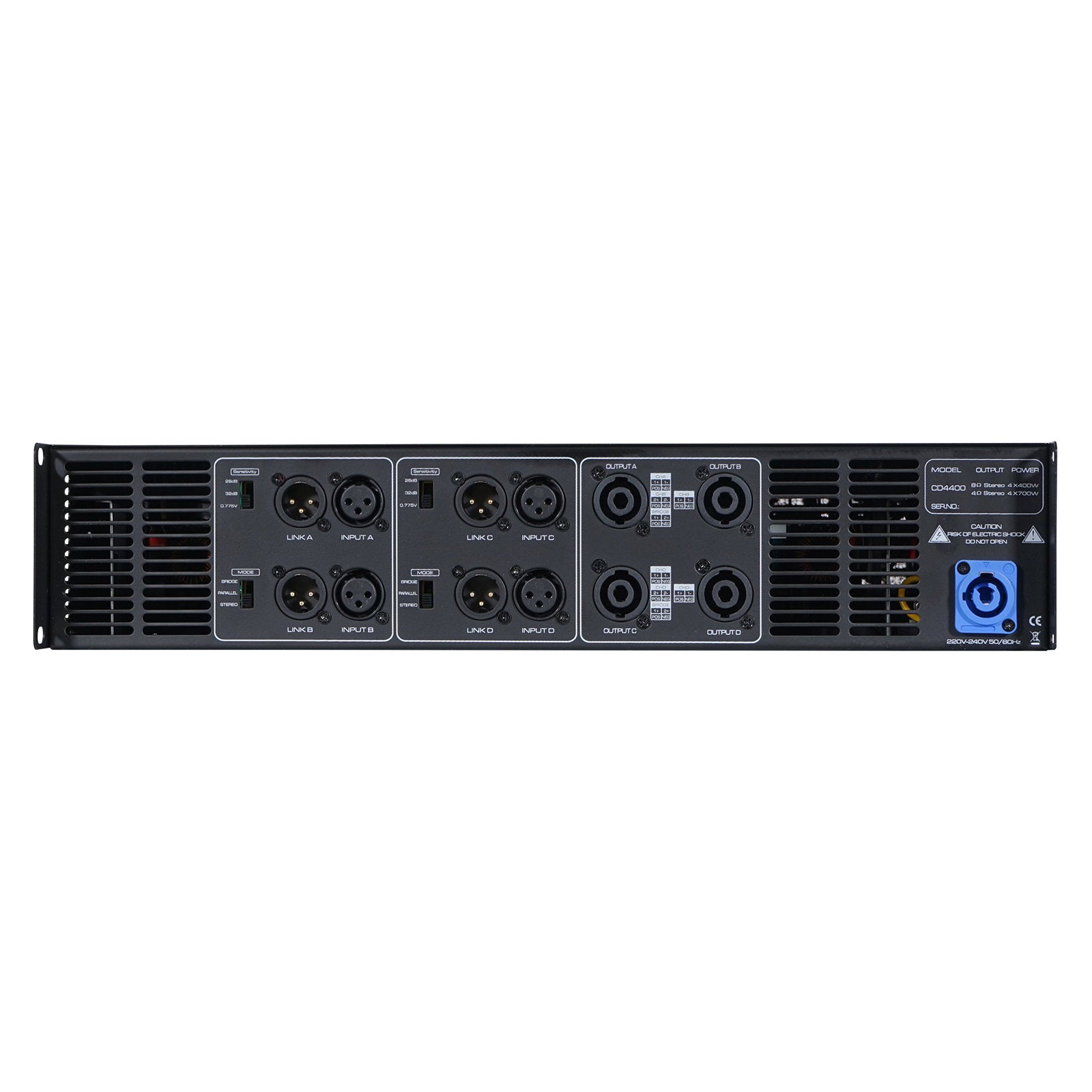 Zenith CD 4400 Power Amplifier - Back Panel and Connections