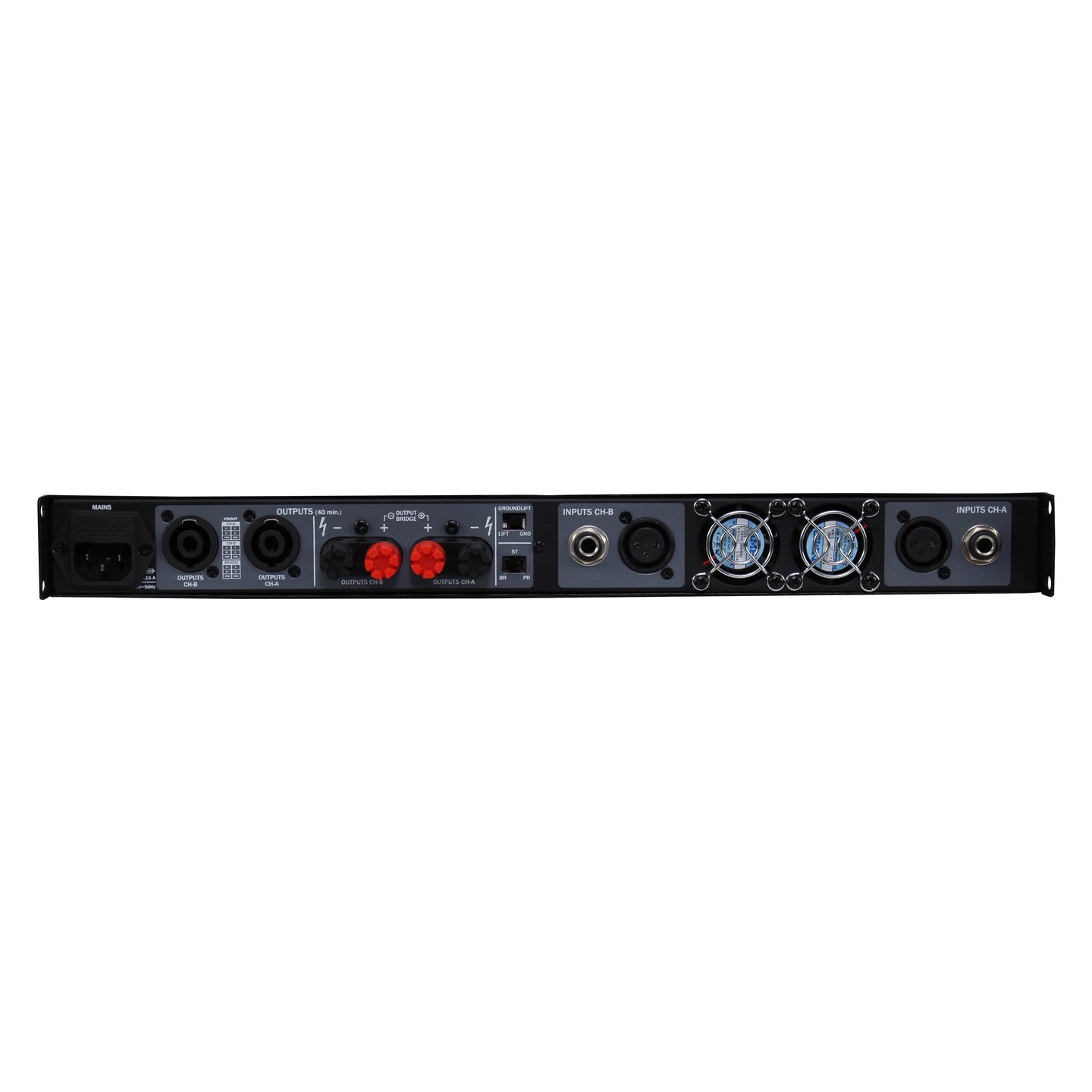 W Audio TPX 400 Power Amplifier - Back Panel and Connections