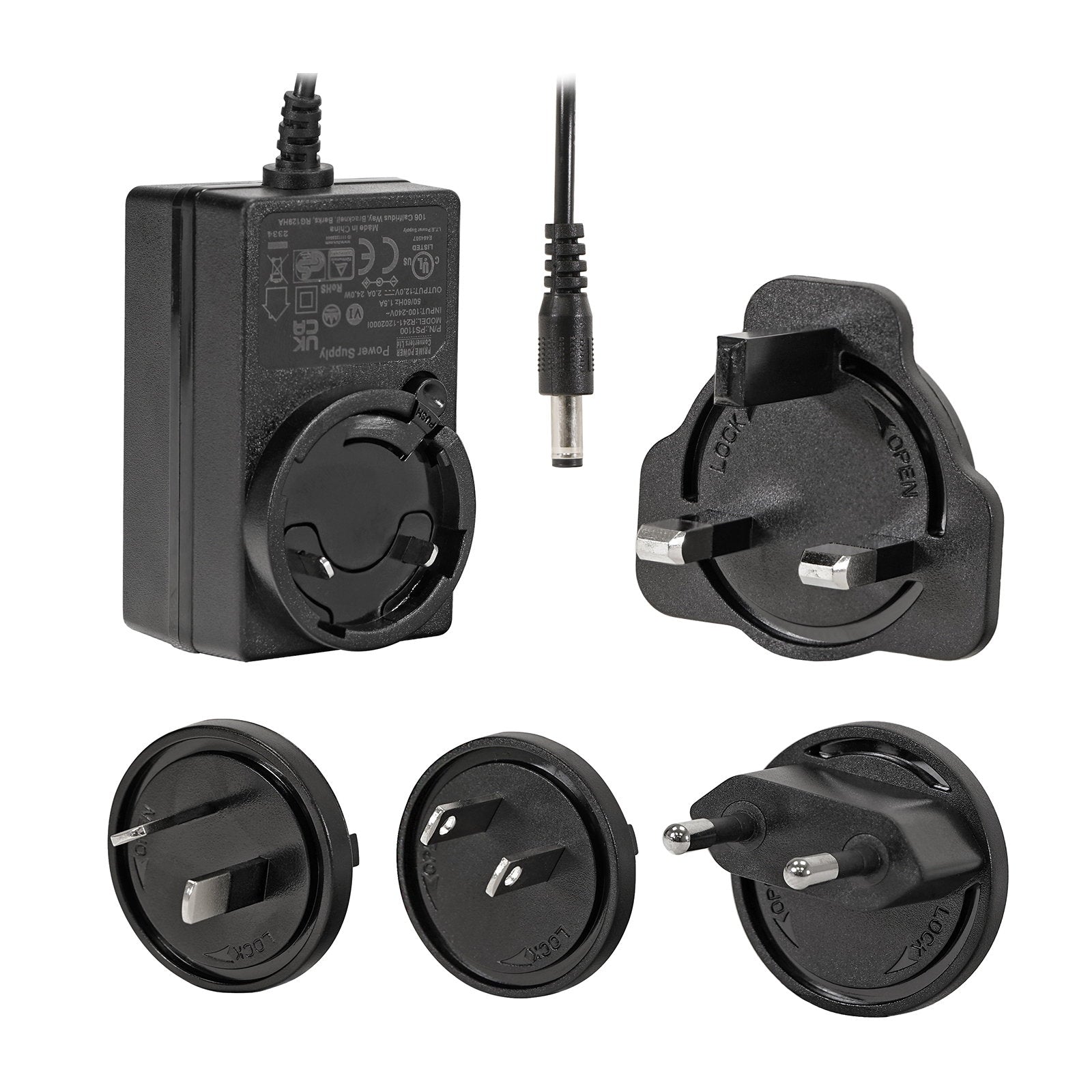 Transcension Universal 12V DC 2A Power Supply (UK EU US AU) - Main View