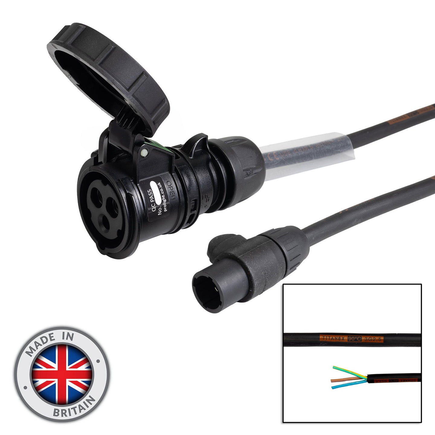 Elumen8 1m PowerTwist TR1 IP65 to 16A IP67 Female - Main View