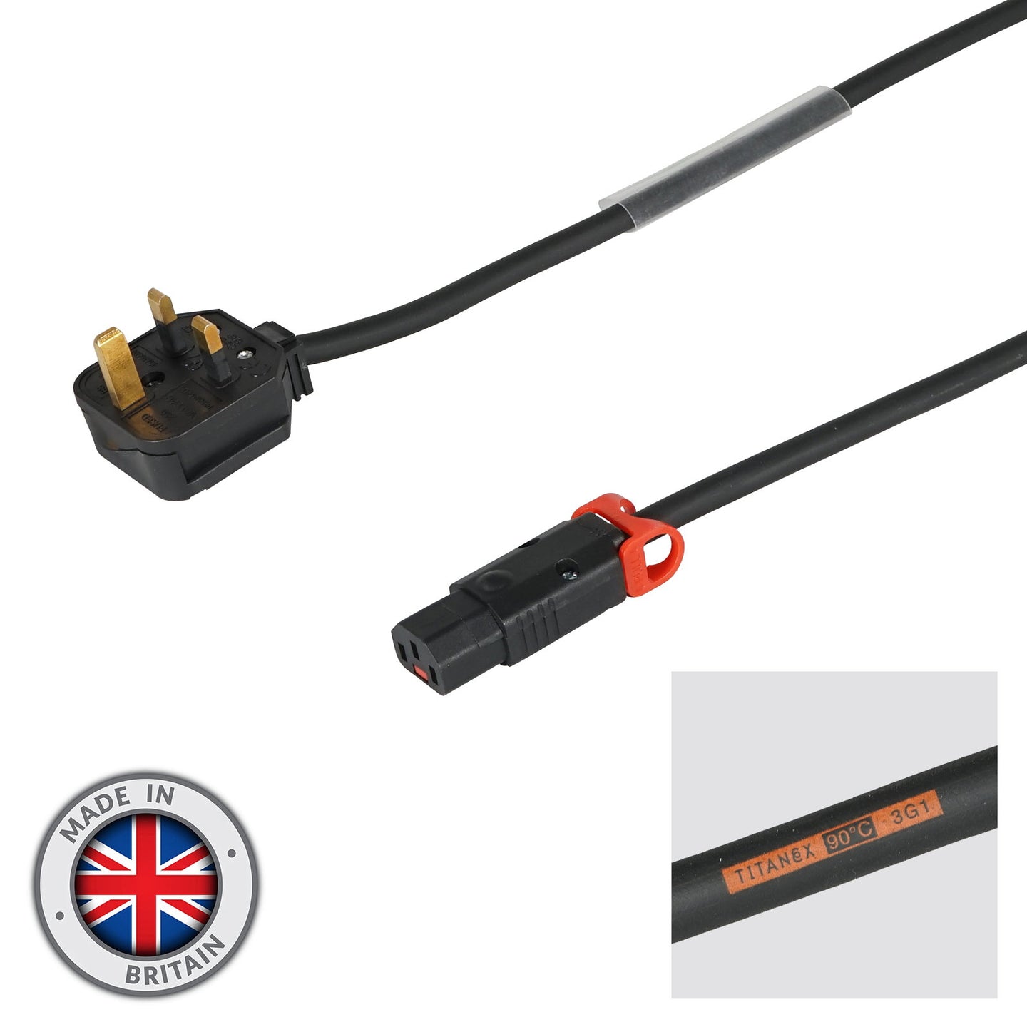 Elumen8 5m 1mm H07RN-F 13A Male – C13 IEC Lock Cable - Main View
