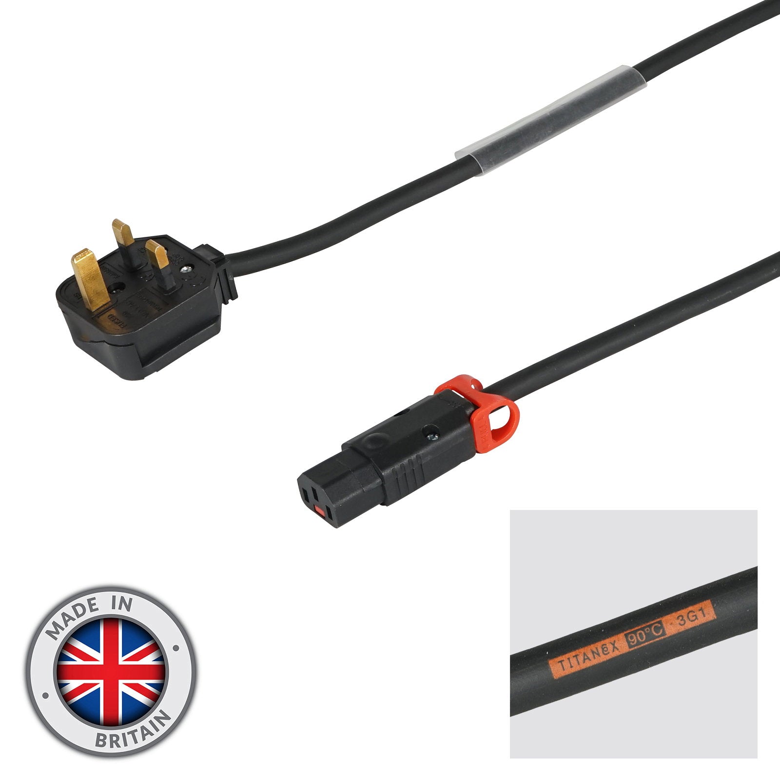 Elumen8 5m 1mm H07RN-F 13A Male – C13 IEC Lock Cable - Main View