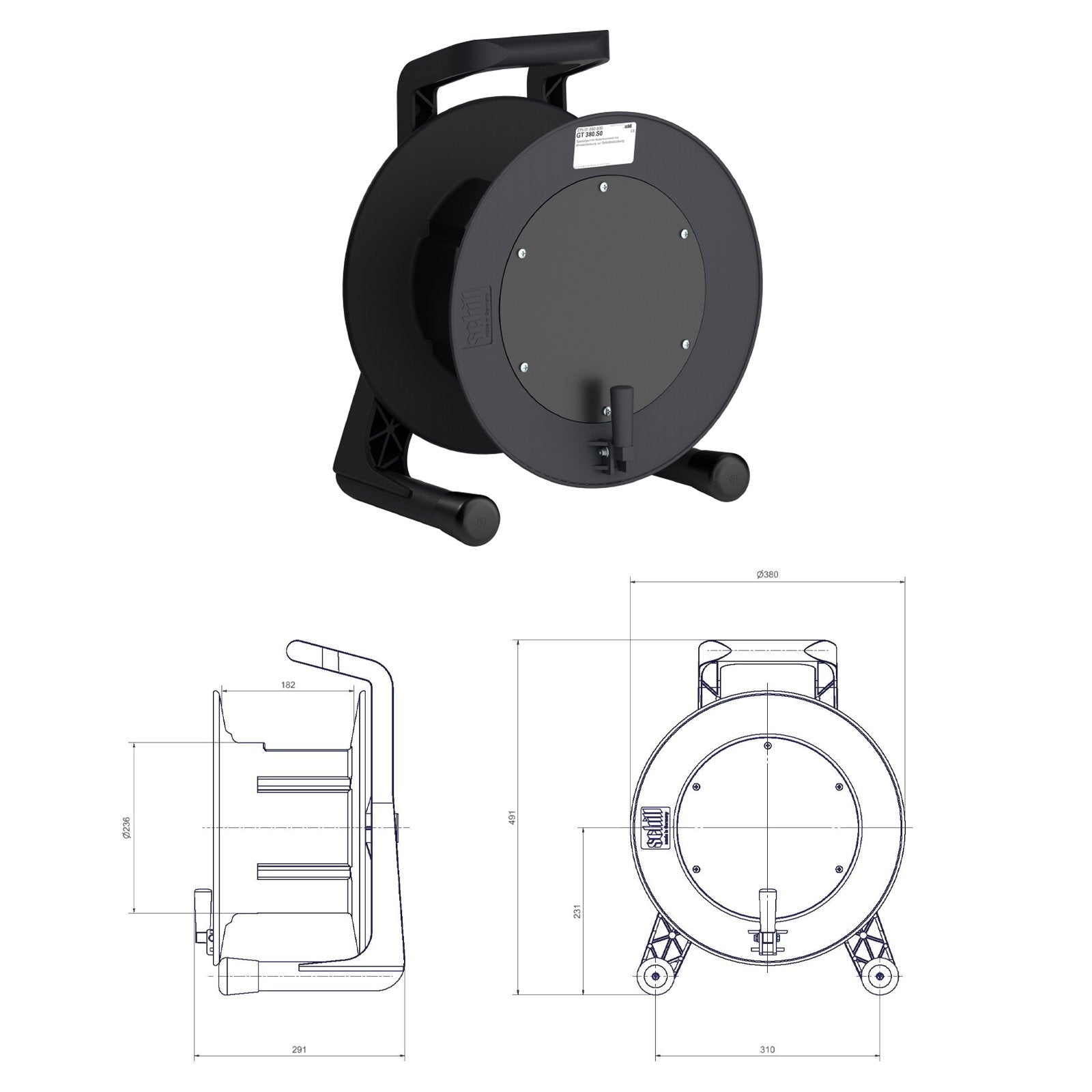 Schill Empty Cable Reel with Blank Plate GT380.SO - Main View