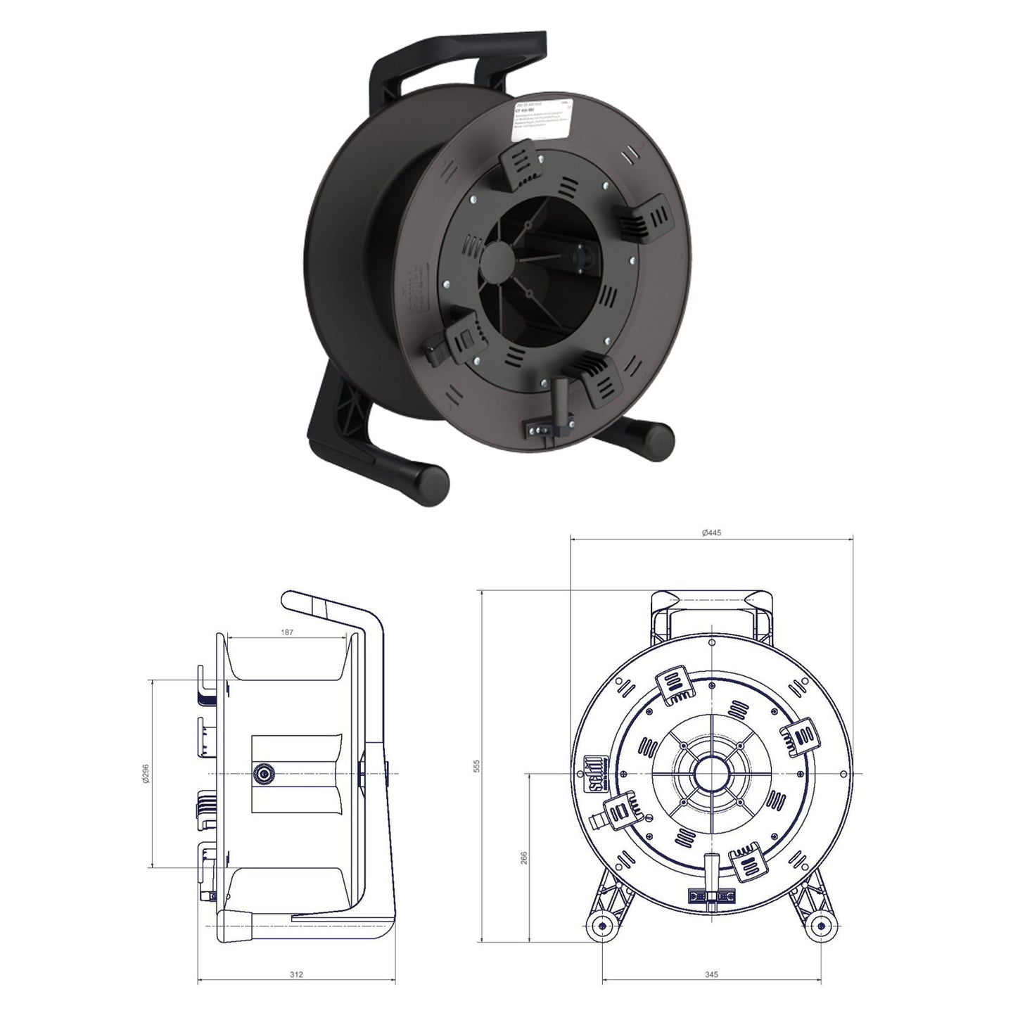 Schill Empty Cable Reel with Auxiliary Winder GT450.RM - Main View
