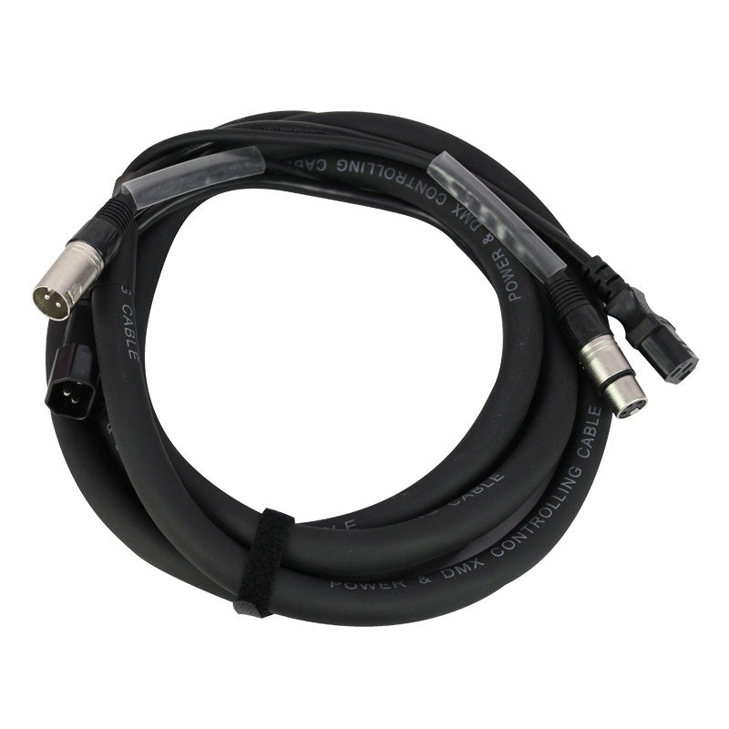 LEDJ 10m Combi IEC and XLR 3-Pin Male - Female DMX Cable - Alternate View 1