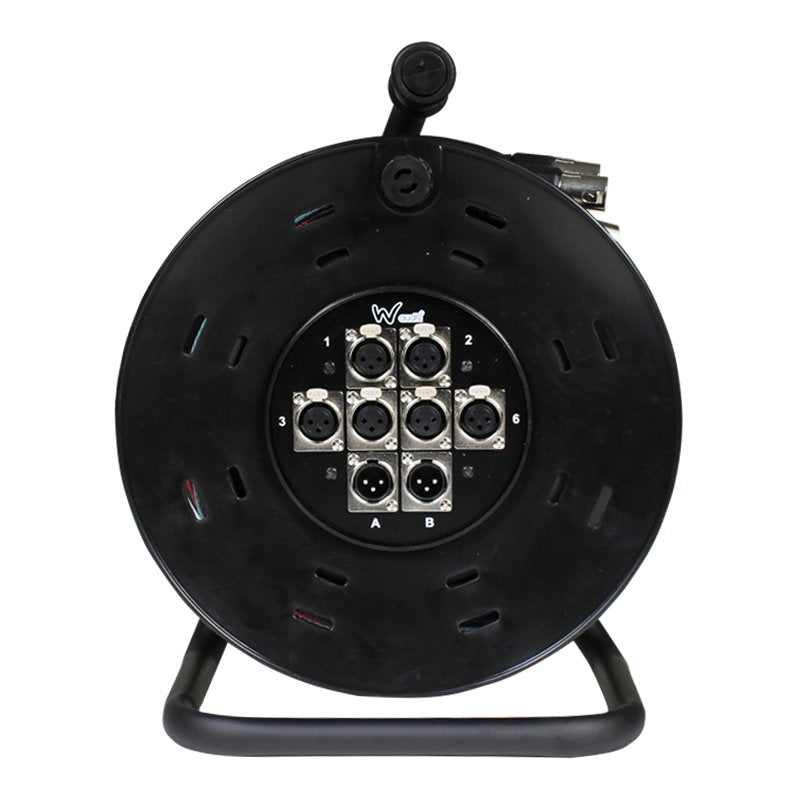 W Audio 25m XLR Multicore Drum 6/2 - Back Panel and Connections